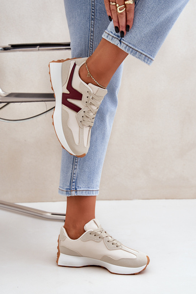 Жіноче Спортивне Взуття Кросівки Бежево-Вишневе Britma