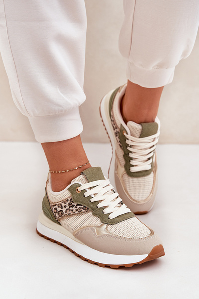 Жіноче Спортивне Взуття З Малюнком Пантери На Платформі Зелені Davinara