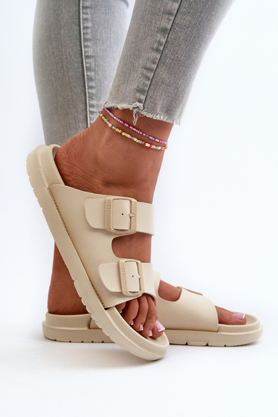 Жіночі тапочки з легкого поролону з пряжками Big Star NN274A752 Beige