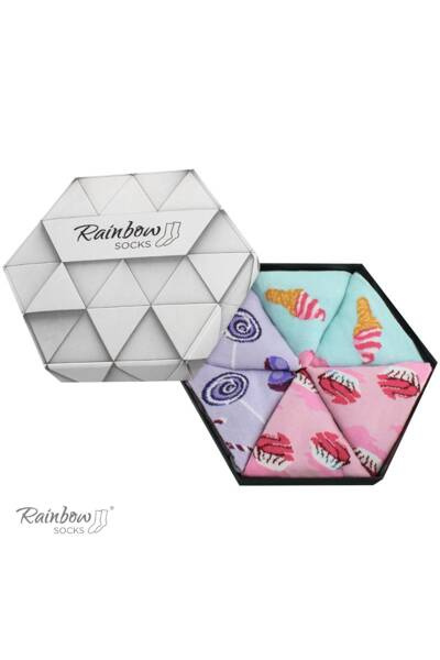 Солодощі Шкарпетки Rainbow в коробці 3 пари