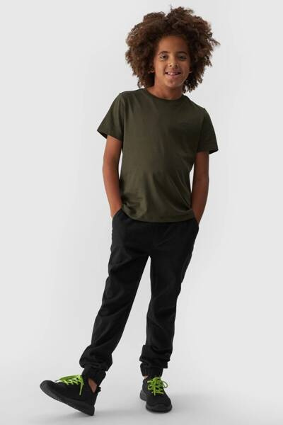 Повсякденні гладкі штани для бігунів для хлопчиків 4F чорні 4FJWMM00TTROM0812-20S