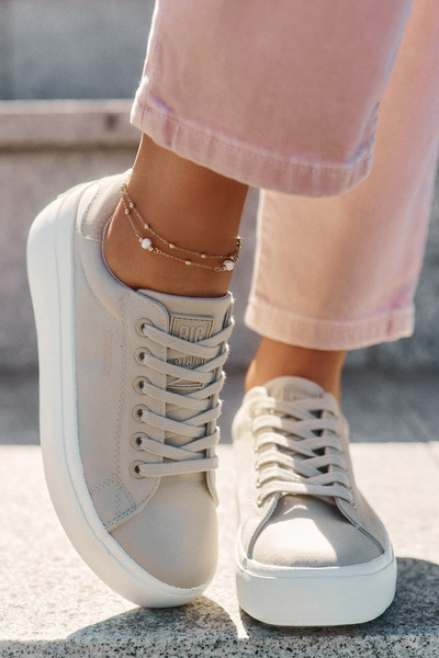 Жіночі Тканинні Кросівки На Платформі Big Star RR274465 Бежеві