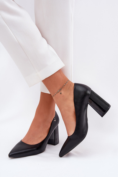 Елегантні Човники На Каблуку Чорні Vinceza 62220