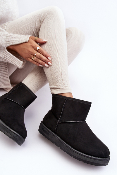 Жіночі снігові черевики з хутряною підкладкою чорні Big Star MM274158