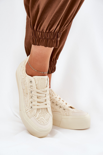 Жіночі Кросівки з Кружева Big Star RR274746 Бежеві