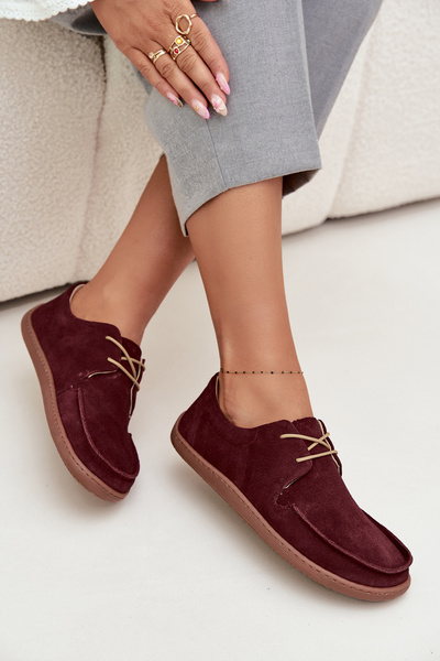 Жіночі босоніжки типу barefoot з натурального замшу Zazoo 327 Бордо