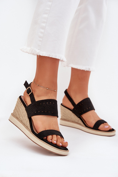Жіночі Сандалі З Відкритими Вирізами На Підборах Чорні Zolira