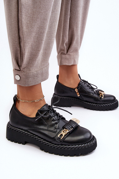 Жіночі шкіряні лофери D&A MR870-80 Чорні