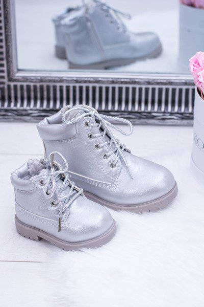 Дитячі утеплені сріблясті черевики Dexter