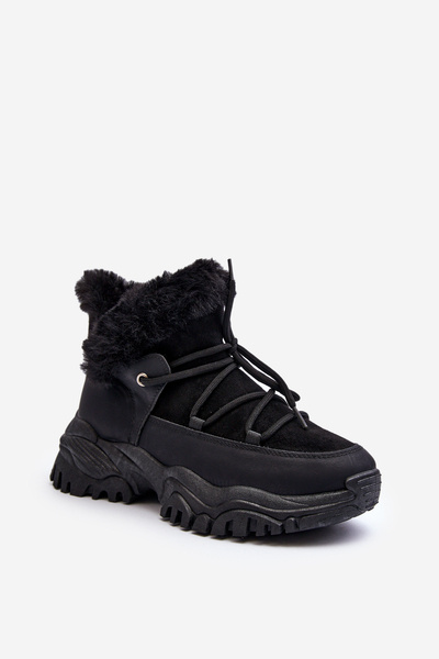 Жіночі ботильйони з хутряною підкладкою Чорні Cresandi