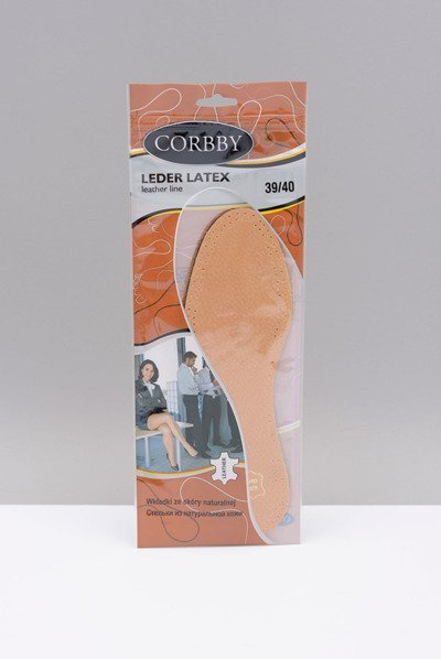 Двошарові шкіряні устілки Corbby LEDER LATEX з активованим вугіллям