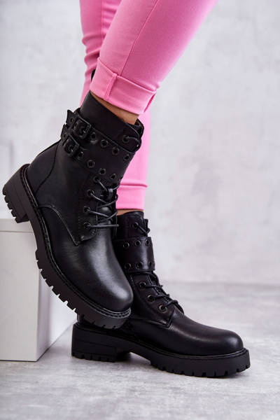 Жіночі теплі шкіряні черевики Black Silvor
