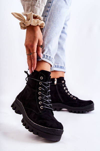 Замшеві кросівки зі строчкою Black Layden 