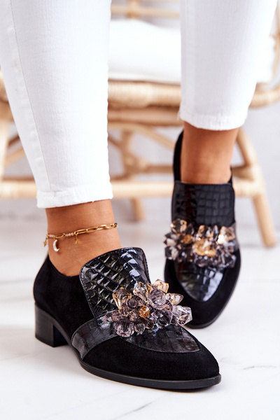 Замшеві туфлі з декором Black Davine 