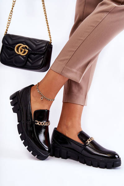 Туфлі лаковані на ланцюжку Black Anne