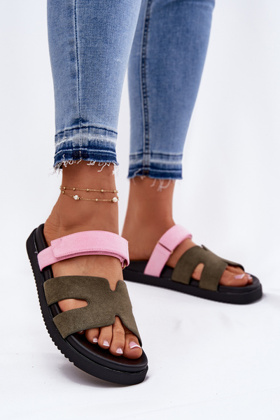 Жіночі Сандалі З Велкро Vinceza 17401 Зелено-Рожеві