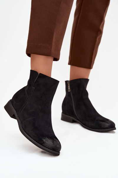 Жіночі чоботи на плоскому каблуці Vinceza 39961 Чорні