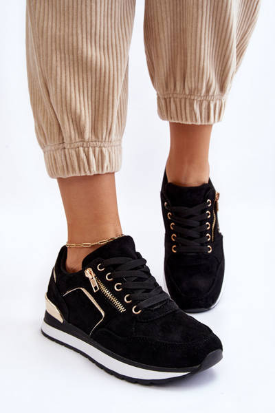 Замшеве спортивне взуття на платформі Black Riverside 