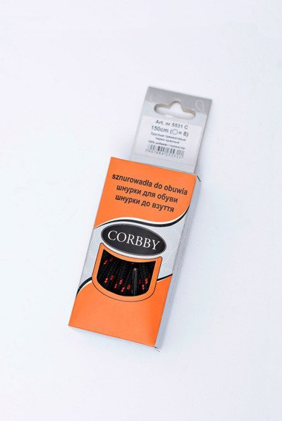 Трекінгові шнурки CORBBY Black Red