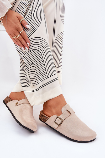 Тапки на платформі з кліпсою бежеві Selio