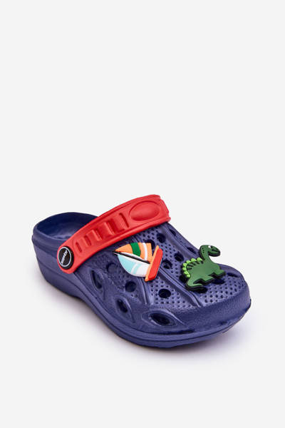Дитячі поролонові легкі босоніжки Crocs темно-сині Sweets