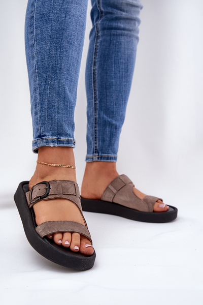 Жіночі Замшеві Сандалі На Платформі Коричневі Zazoo 3024