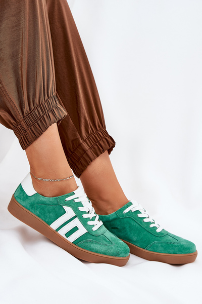 Кросівки Спортивне Взуття Замшеві Зелені Vinceza 79517