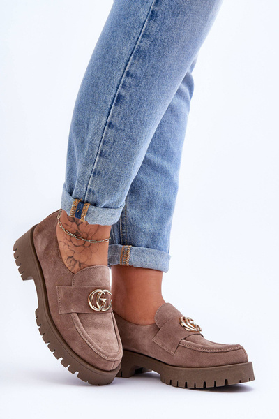 Жіночі замшеві напівчоботи з темно-бежевим орнаментом Rosefalls