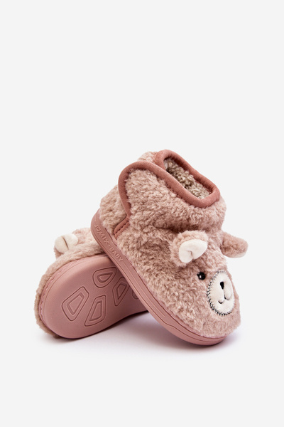 Дитячі теплі тапочки з ведмедиком Pink Eberra